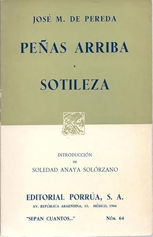 Bild des Verkufers fr Penas Arriba Sotileza Introduccion de Soledad Anaya Solorzano. zum Verkauf von Charles Lewis Best Booksellers