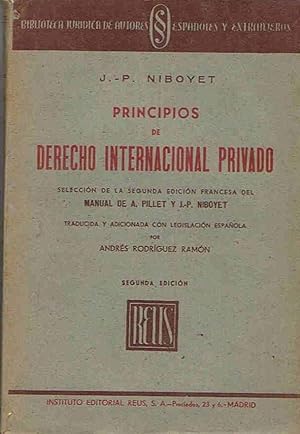 Seller image for PRINCIPIOS DE DERECHO INTERNACIONAL PRIVADO for sale by Librera Torren de Rueda