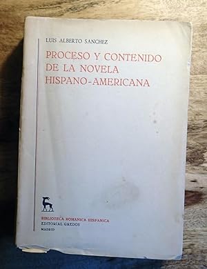 Seller image for PROCESO Y CONTENIDO DE LA NOVELA HISPANO-AMERICANA for sale by 100POCKETS