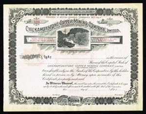 Share Certificate from the Chickamonstone Copper Mining Company of British Columbia, C1897