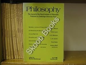 Seller image for Philosophy: The Journal of the Royal Institute of Philosophy: Vol. 55, No. 212, pp 145-288, April 1980 for sale by PsychoBabel & Skoob Books