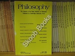 Bild des Verkufers fr Philosophy: The Journal of the Royal Institute of Philosophy: Vol. 67, No. 260, pp 137-280, April 1992 zum Verkauf von PsychoBabel & Skoob Books