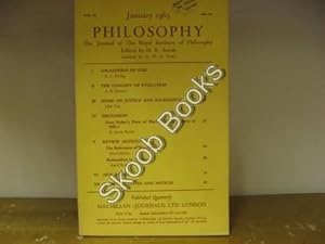 Bild des Verkufers fr Philosophy: The Journal of the Royal Institute of Philosophy: Vol. XL, No. 151, January 1965 zum Verkauf von PsychoBabel & Skoob Books