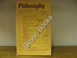 Seller image for Philosophy: The Journal of the Royal Institute of Philosophy: Vol. XLV, No. 172, April 1970 for sale by PsychoBabel & Skoob Books