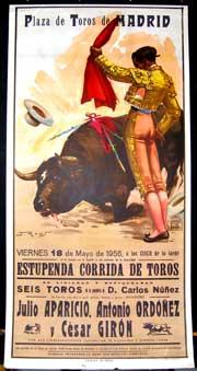 Plaza de Toros de Madrid. Matadores: Aparicio, Ordoñe & Girón.