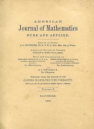 American Journal of Mathematics Pure and Applied. Volume 1. Baltimore: Johns Hopkins University, ...