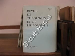 Seller image for Revue de Theologie et de Philosophie; XCVII Annee, 1964, III for sale by PsychoBabel & Skoob Books