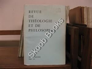 Seller image for Revue de Theologie et de Philosophie; XCVII Annee, 1964, IV for sale by PsychoBabel & Skoob Books
