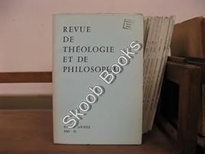 Seller image for Revue de Theologie et de Philosophie; XCVIII Annee, 1965, II for sale by PsychoBabel & Skoob Books