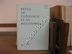 Seller image for Revue de Theologie et de Philosophie; XCVIII Annee, 1965, V for sale by PsychoBabel & Skoob Books