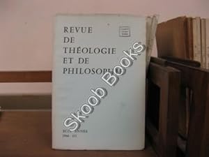 Seller image for Revue de Theologie et de Philosophie; XCIX Annee, 1966, III for sale by PsychoBabel & Skoob Books