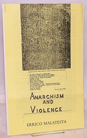 Seller image for Anarchism and violence for sale by Bolerium Books Inc.