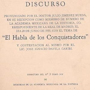 Bild des Verkufers fr EL HABLA DE LOS CONQUISTADORES zum Verkauf von Oscar Diaz