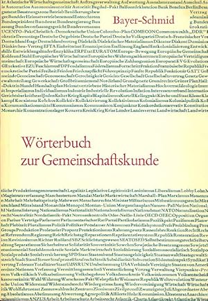 Bild des Verkufers fr Wrterbuch zur Gemeinschaftskunde. zum Verkauf von Online-Buchversand  Die Eule