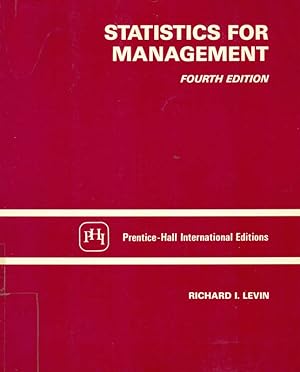 Image du vendeur pour Statistics for management. mis en vente par Online-Buchversand  Die Eule