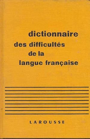 Seller image for Dictionnaire des difficults de la langue Francaise for sale by Online-Buchversand  Die Eule