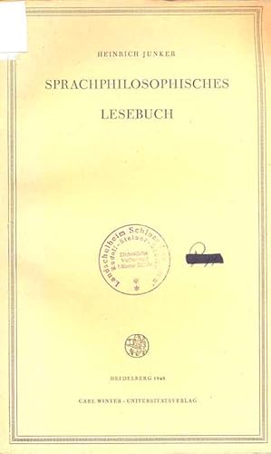 Seller image for Sprachphilosophisches Lesebuch. for sale by Online-Buchversand  Die Eule