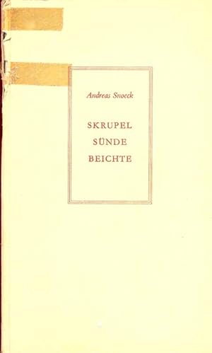 Imagen del vendedor de Skrupel - Snde - Beichte a la venta por Online-Buchversand  Die Eule