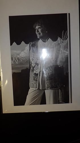 Seller image for Authentically SIGNED By EVE ARDEN, Original AUTOGRAPHED B/W Photo of Her in Pants Standing Wearing Blouse & Vest Smiling for sale by Bluff Park Rare Books