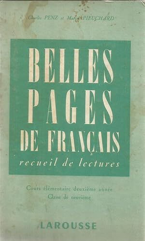 Image du vendeur pour Belles pages de Franais - recueil de lectures - Cours lmentaire deuxime anne, Classe de neuvime mis en vente par Joie de Livre