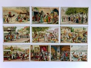 10 chromolithographische Kaufmannsbilder