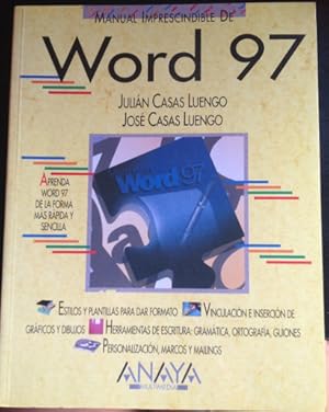 Imagen del vendedor de MANUAL IMPRESCINDIBLE DE WORD 97. a la venta por Libreria Lopez de Araujo