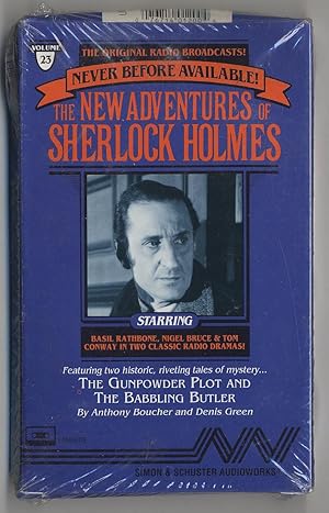 Bild des Verkufers fr The New Adventures of Sherlock Holmes: The Gunpowder Plot and The Babbling Butler Cassette of the Original Radio Broadcasts zum Verkauf von Between the Covers-Rare Books, Inc. ABAA