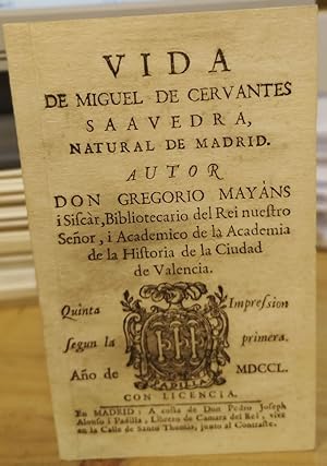 Imagen del vendedor de Vida de Miguel de Cervantes Saavedra (facsmil) a la venta por La Leona LibreRa