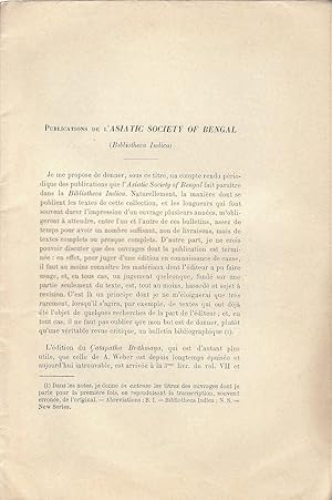 Publications de l'Asiactic Society of Bengal (COPY SIGNED)