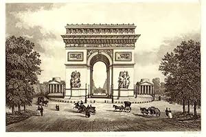 Arc de Triomphe de L'étoile Original-Stahlstich von Berthoud bei Fatou, ca 1850