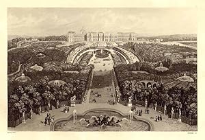 Vue Générale de Versailles Original-Stahlstich von Salathé nach Testard, um 1850