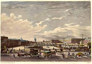 Vue Prise du Pont Neuf Handkolorierter Original-Stahlstich von Salathé bei Gavard, ca 1850