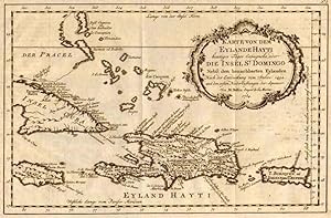 Karte von dem Eylande Hayti heutiges Tages Espagnola oder die Insel St Domingo Nebst den benachba...