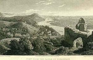 Ansicht "View from the Castle of Donaustauf". Original-Stahlstich von G. Hollis nach Batty, 1827.