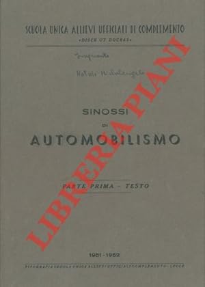 Imagen del vendedor de Sinossi di automobilismo. a la venta por Libreria Piani