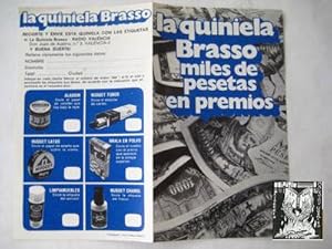 Antigua Publicidad - Advertising Brochure : LA QUINIELA BRASSO