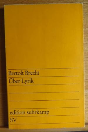 Imagen del vendedor de ber Lyrik. [Zusammengest. von Elisabeth Hauptmann u. Rosemarie Hill] a la venta por Antiquariat Blschke