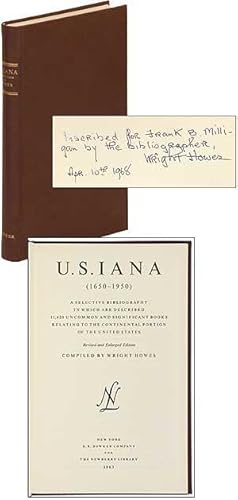 Imagen del vendedor de U.S. IANA (1650-1950): A Selective Bibliography in which are Described 11,620 uncommon and Significant Books Relating to the Continental Portion of the United States a la venta por Between the Covers-Rare Books, Inc. ABAA