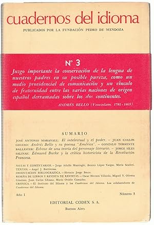 Imagen del vendedor de CUADERNOS DEL IDIOMA. Ao I. N 3. 1965 a la venta por Librera Torren de Rueda