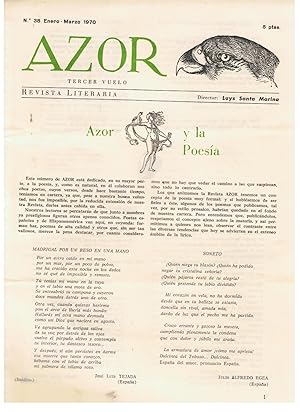 Seller image for AZOR. Tercer vuelo. N 38. Enero-marzo 1970 for sale by Librera Torren de Rueda