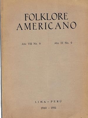 Imagen del vendedor de FOLKLORE AMERICANO. Ao VIII. N 8. Ao IX N 9. 1960-1961 a la venta por Librera Torren de Rueda