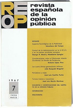 Imagen del vendedor de REOP. REVISTA ESPAOLA DE LA OPININ PBLICA. N 7. Enero-Marzo 1967 a la venta por Librera Torren de Rueda