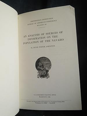 Image du vendeur pour An Analysis of Sources of Information on the Population of the Navaho mis en vente par Prairie Creek Books LLC.