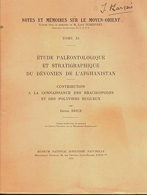 Etude paléontologique et stratigraphique du Dévonien de l'Afghanistan. Contribution à la connaiss...