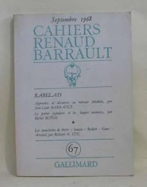 Image du vendeur pour Cahiers renaud barrault n67 septembre 1968 mis en vente par crealivres
