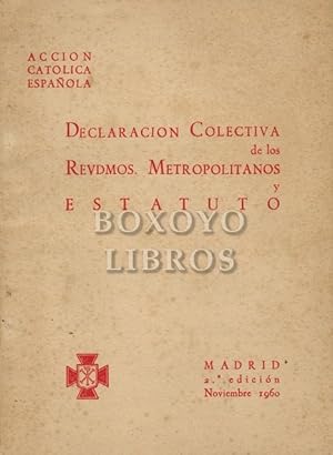 Imagen del vendedor de Declararacin colectiva de los Revdmos. Metropolitanos y Estatuto a la venta por Boxoyo Libros S.L.