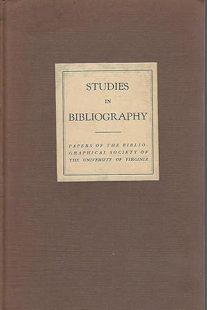 Seller image for Studies in Bibliography: Papers of the Bibliographial Society of Tthe Universty of Virginia: Volume Nineteen (19) for sale by Dorley House Books, Inc.