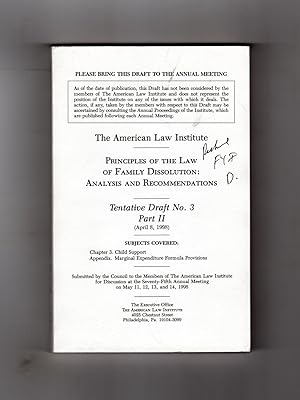 Tentative Draft No. 3 for Principles of the Law of Family Dissolution: Analysis and Recommendatio...