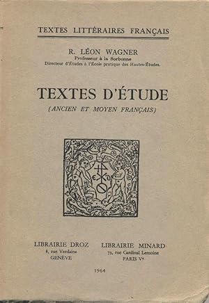 Textes d'étude (ancien et moyen français)