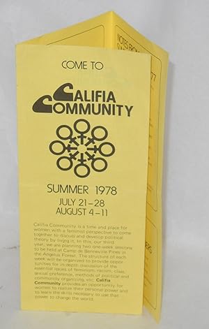 Come to Califia Community: summer 1978, July 21-28, August 4-11 [brochure]